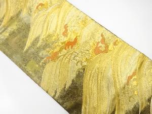 引箔 荒波模様織り出し 袋帯